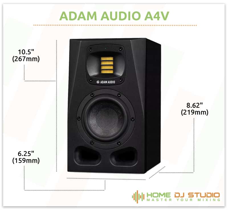 ADAM Audio A4V Dimensions.