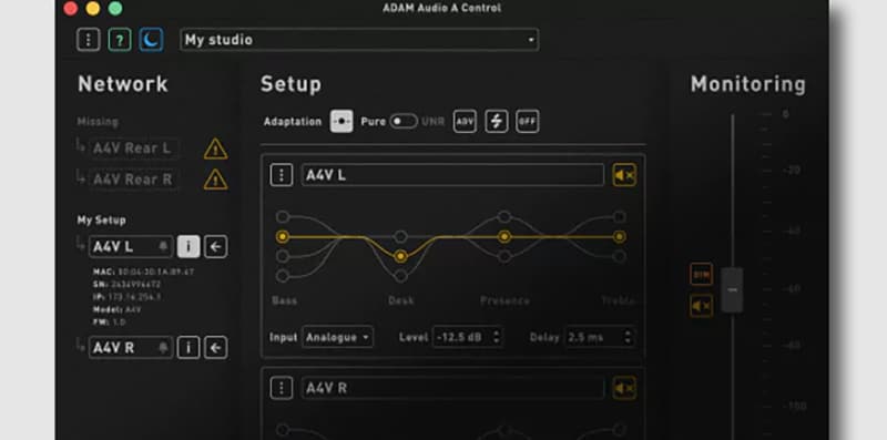 ADAM Audio A Control Application.