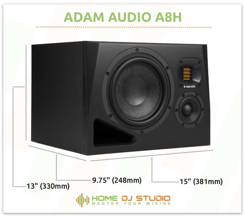 ADAM Audio A8H Dimensions.