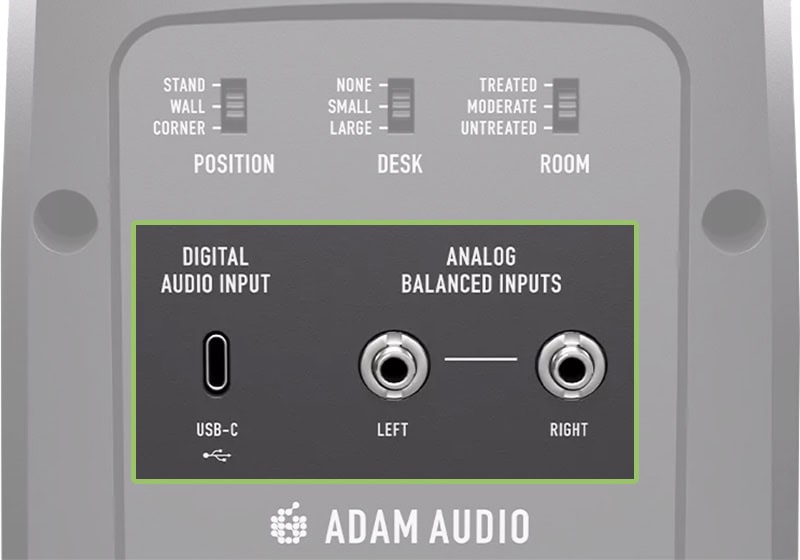 ADAM Audio D3V Inputs.
