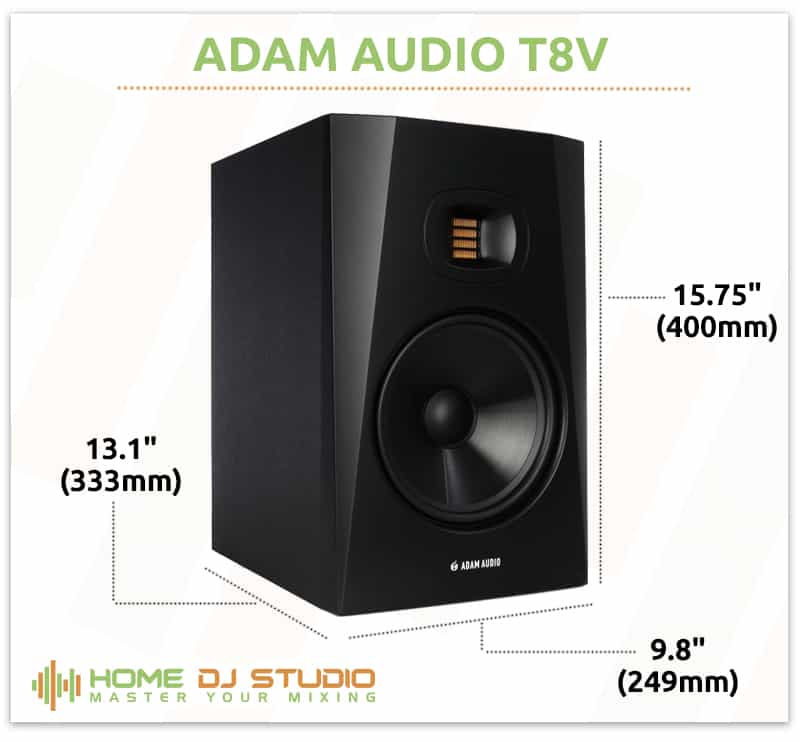 Adam Audio T8V Dimensions.