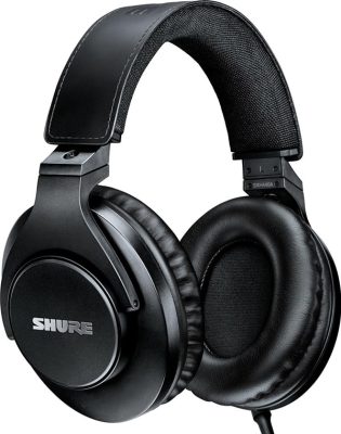 Three quarter view of the Shure SRH440A headphones.