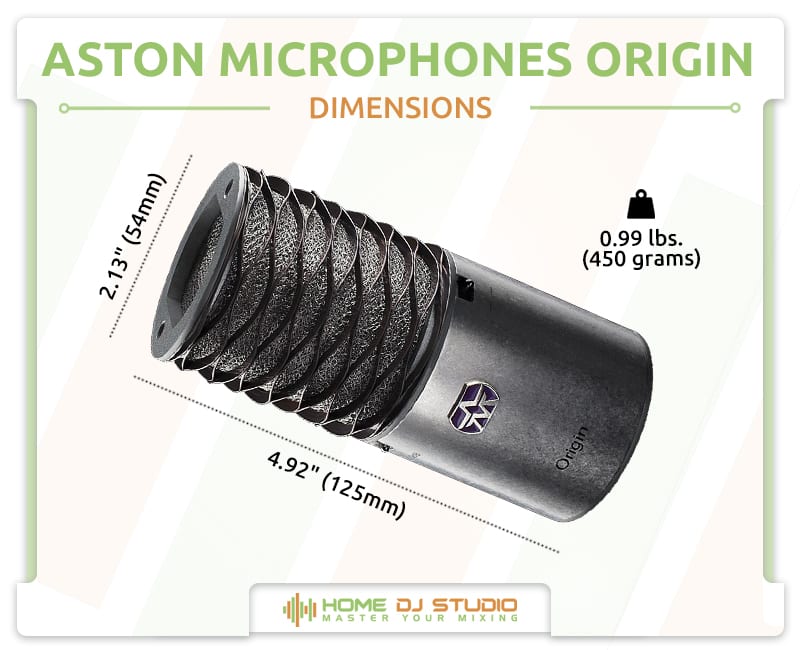 Aston Microphones Origin Dimensions.