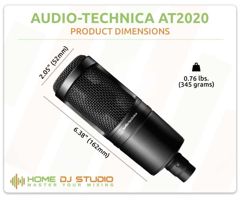 Audio-Technica AT2020 Dimensions.
