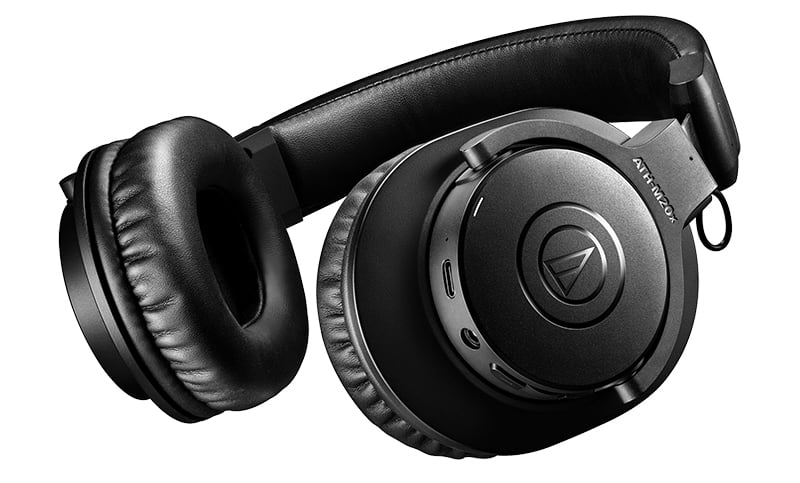 Bottom view of the Audio-Technica ATH-M20xBT headphones.