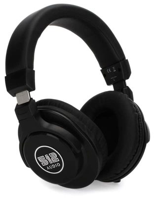 Three quarter view of a pair of 512 Audio Academy headphones.