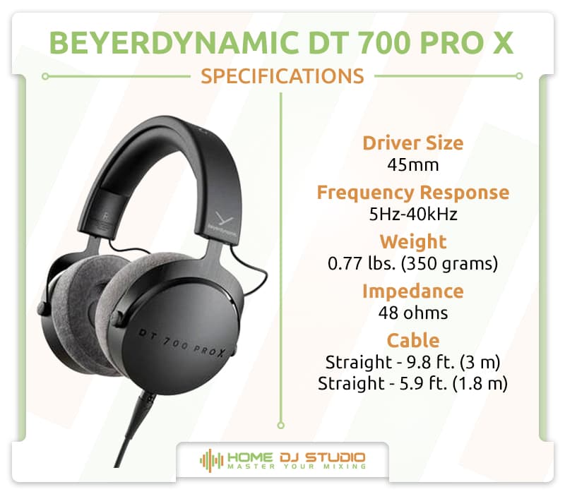 Beyerdynamic DT 700 Pro X Specifications.