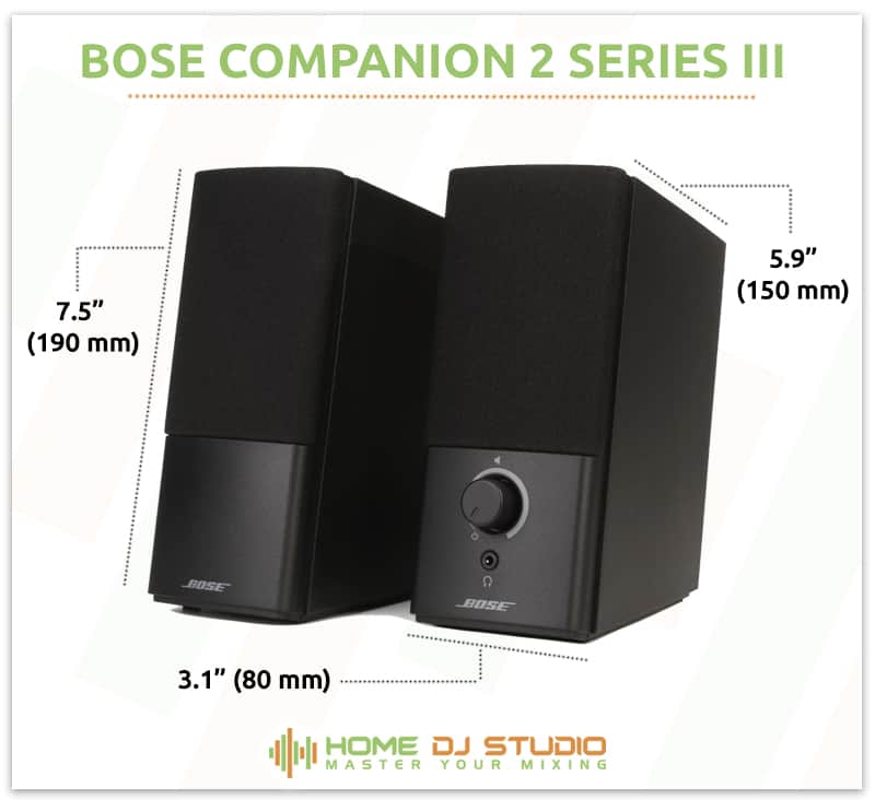 Bose Companion 2 Series III Dimensions.