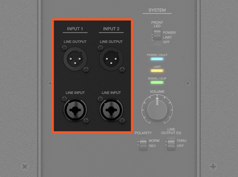 Bose F1 subwoofer connection options.