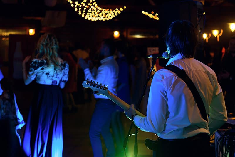 Guitarist playing at a wedding