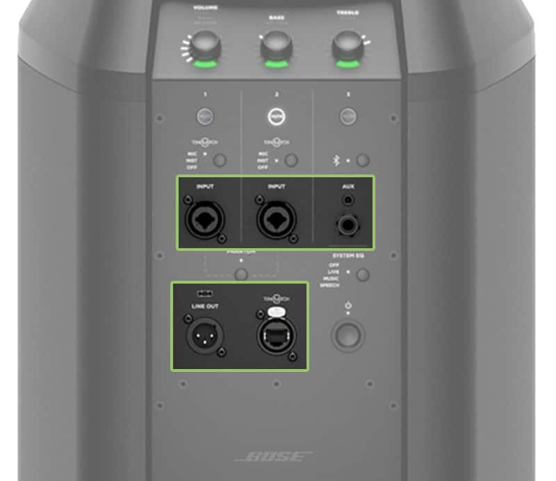 Bose L1 Pro 8 Connections.