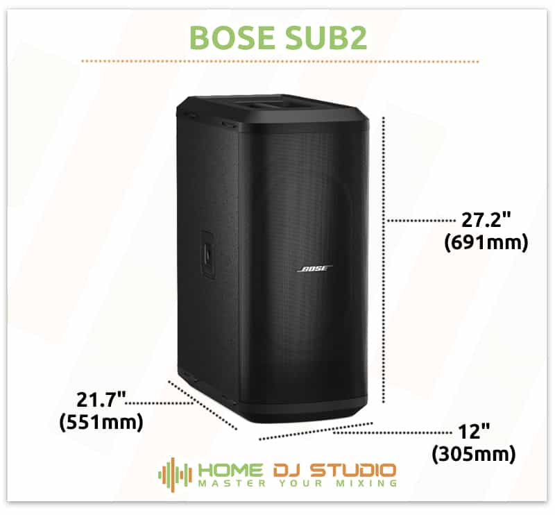 Bose Sub2 Dimensions.