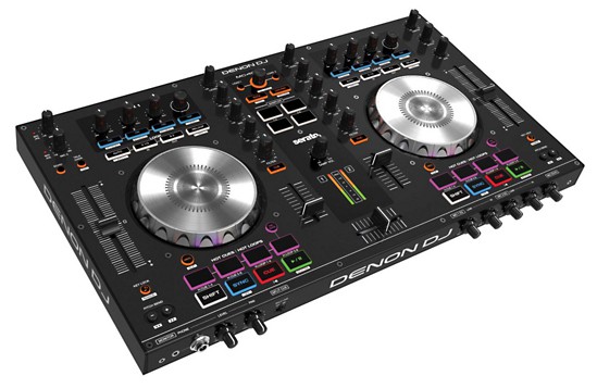 Three quarter view of the Denon MC4000 DJ controller