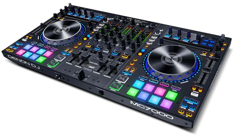 Three quarter view of the Denon MC7000 DJ controller