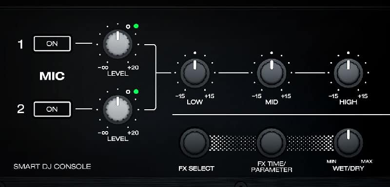 Denon Prime 2 Microphone Controls