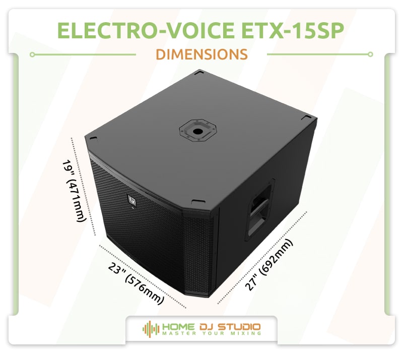 Electro-Voice ETX-15SP Dimensions.