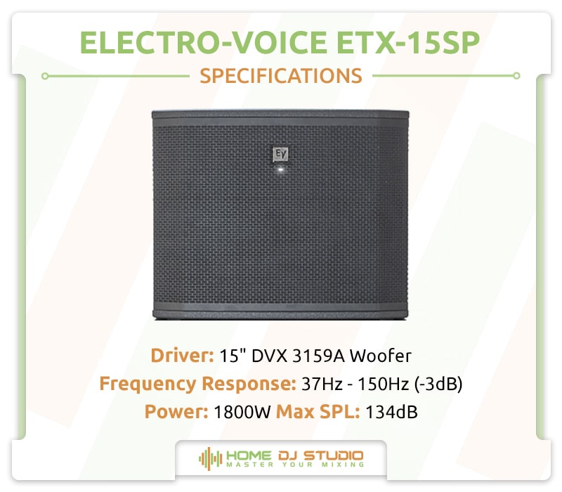 Electro-Voice ETX-15SP Specifications.