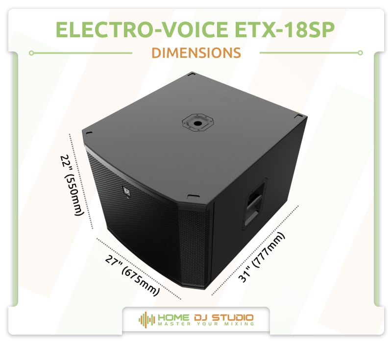 Electro-Voice ETX-18SP Dimensions.