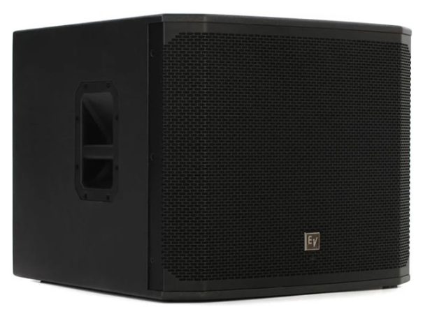 Three-quarter view of the Electro-Voice EKX-18SP subwoofer.