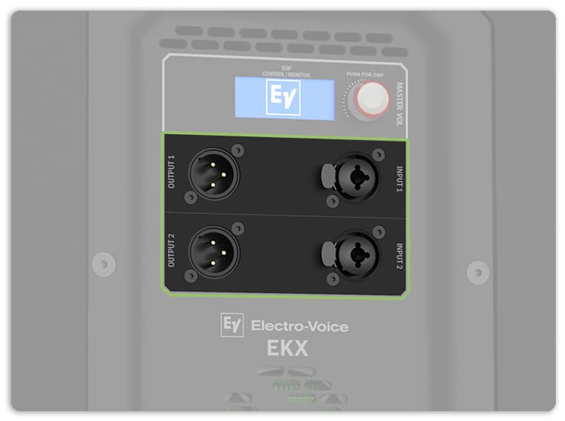 Electro-Voice EKX-15SP Connections.