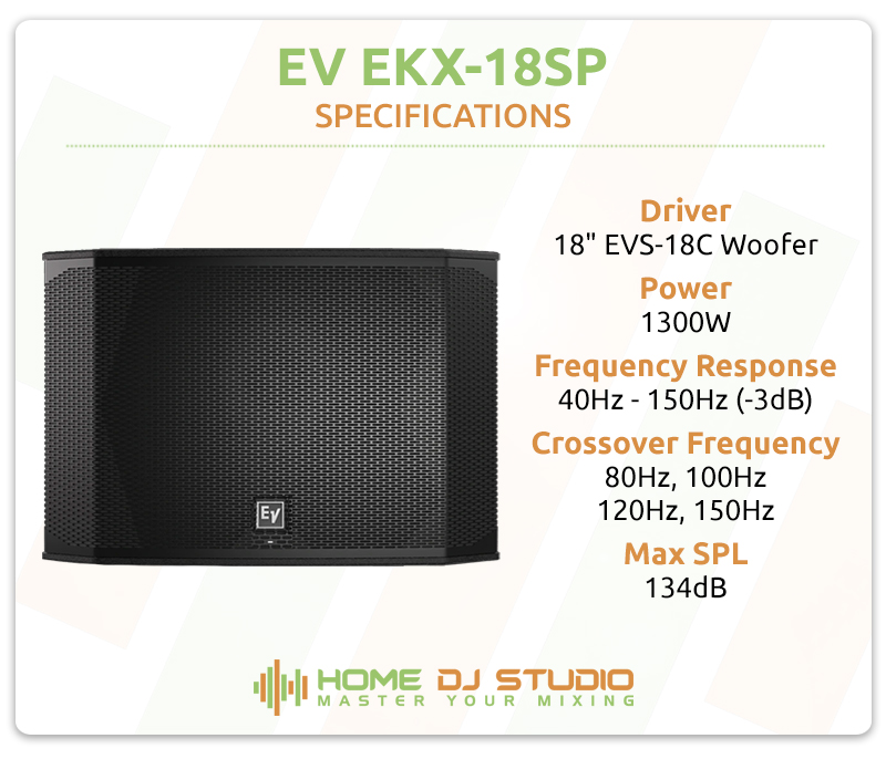 Electro-Voice EKX-18SP Specifications.