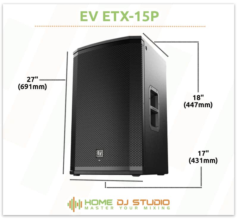 EV ETX-15P Dimensions.
