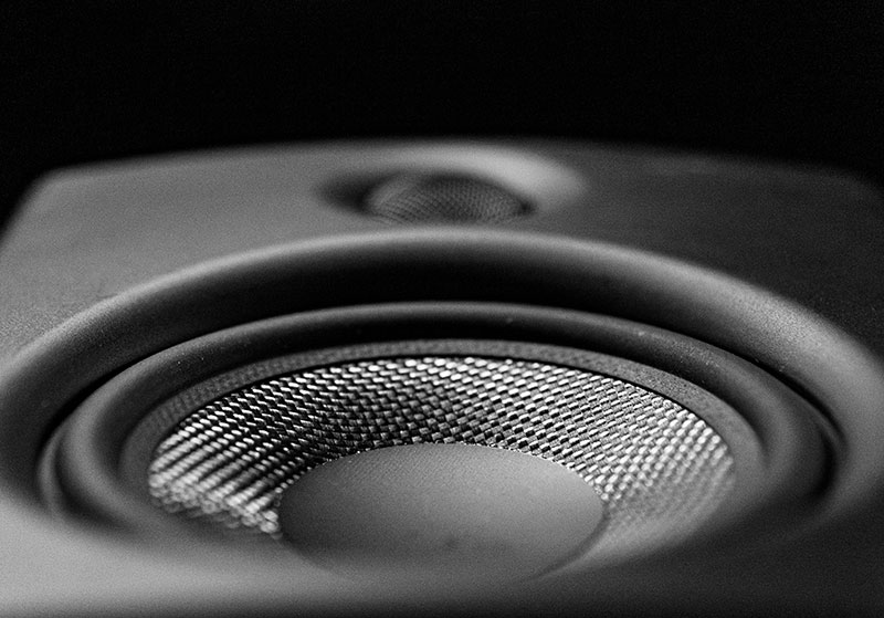 Close up photo of a studio monitor