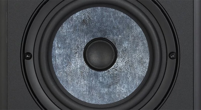 Close-up of the Focal Alpha 65 Evo woofer.