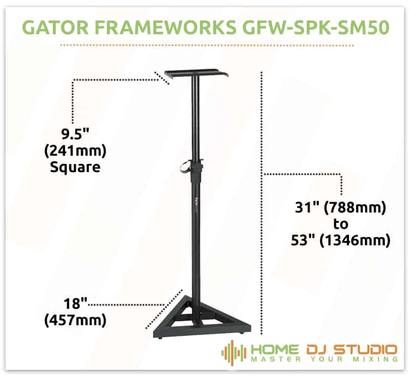 Gator Frameworks GFW-SPK-SM50 Dimensions