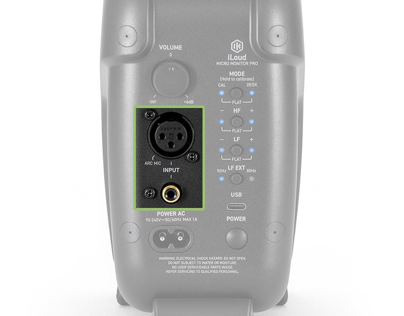 IK Multimedia iLoud Micro Monitor Pro Inputs.