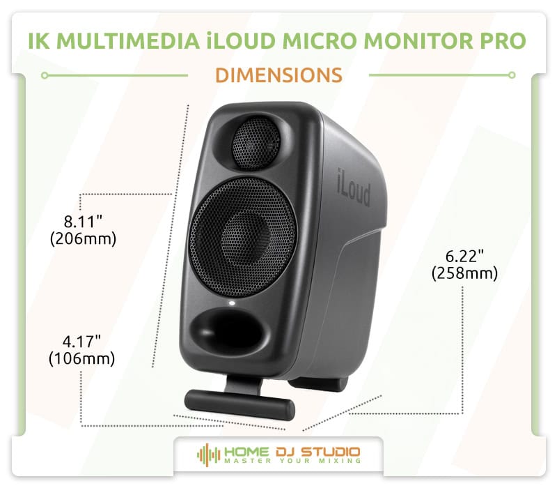 IK Multimedia iLoud Micro Monitor Pro Dimensions.