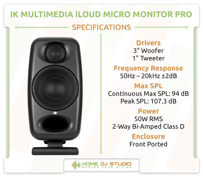 IK Multimedia iLoud Micro Monitor Pro Specifications.