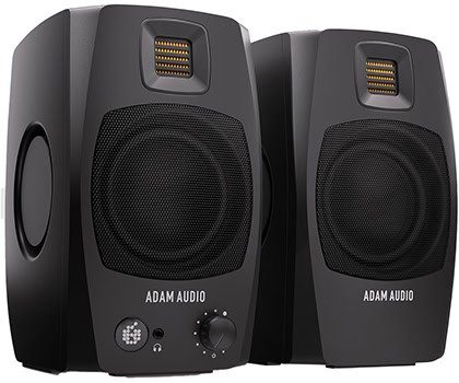 Three quarter view of the ADAM Audio D3V.