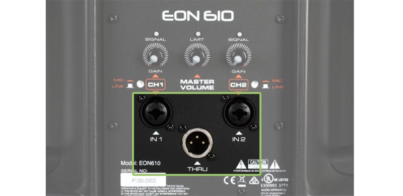 JBL EON 610 Connections