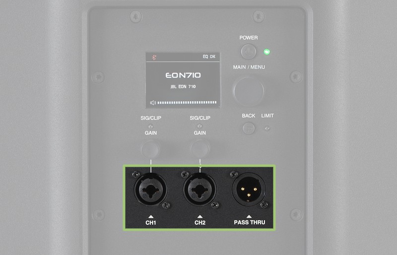 JBL EON 710 Connection Options.