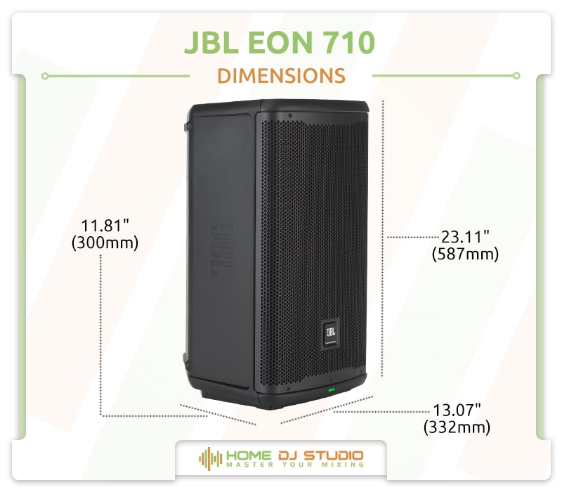 JBL EON 710 Dimensions.