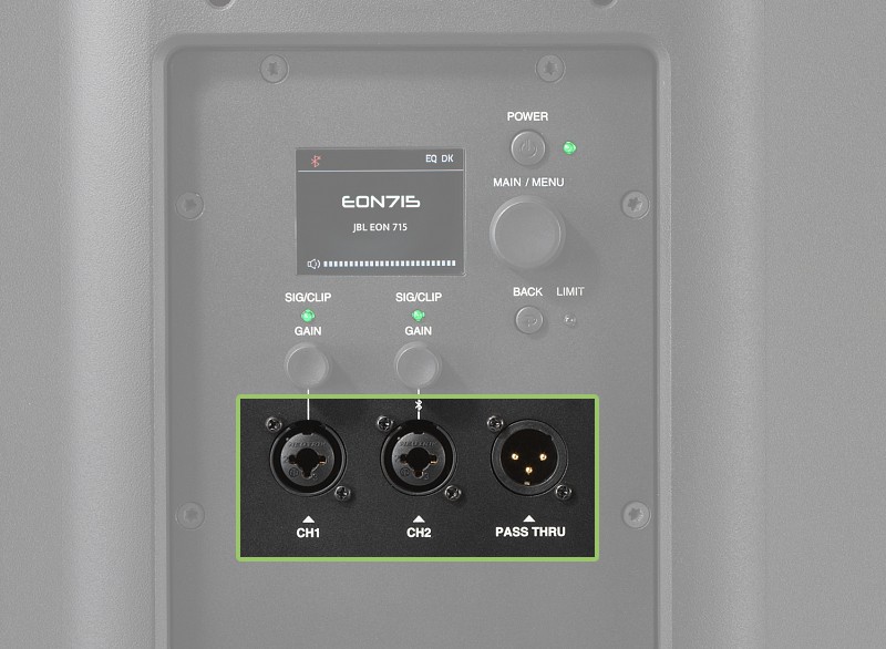 JBL EON 715 Connections.