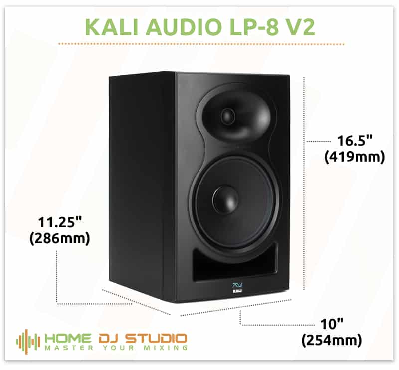 Kali Audio LP-8 V2 Dimensions.