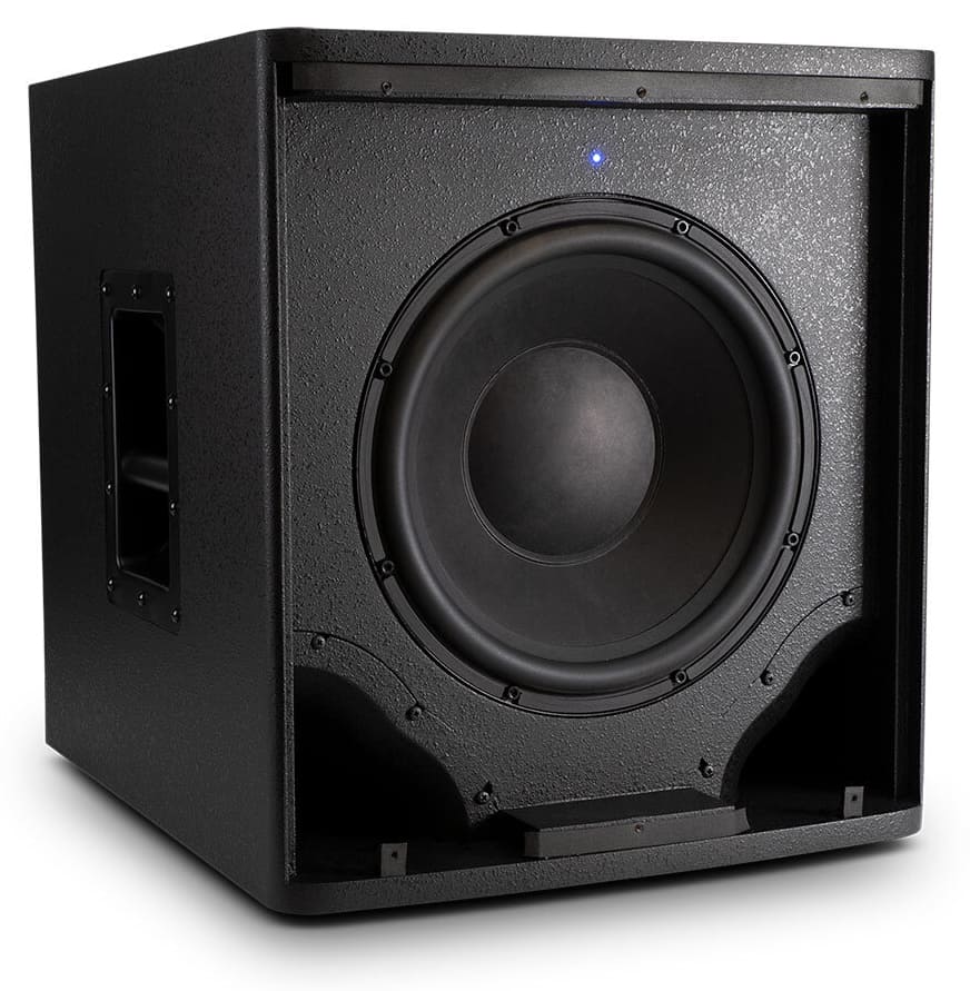 Three quarter exposed view of the Kali Audio WS-12 subwoofer.