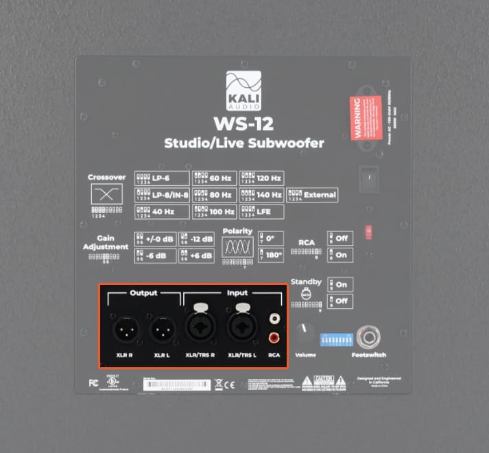 Kali Audio WS-12 Connections.