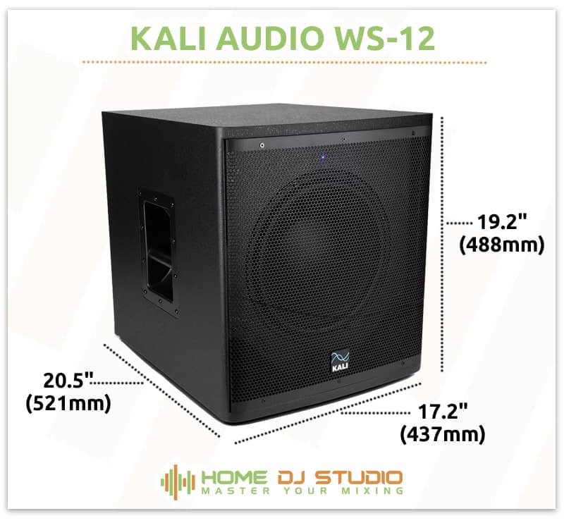 Kali Audio WS-12 subwoofer Dimensions.