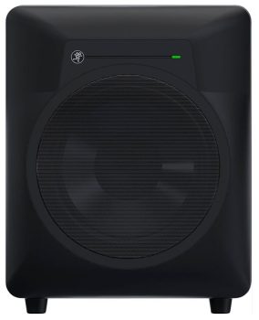 Front view of the Mackie MRS10 subwoofer.