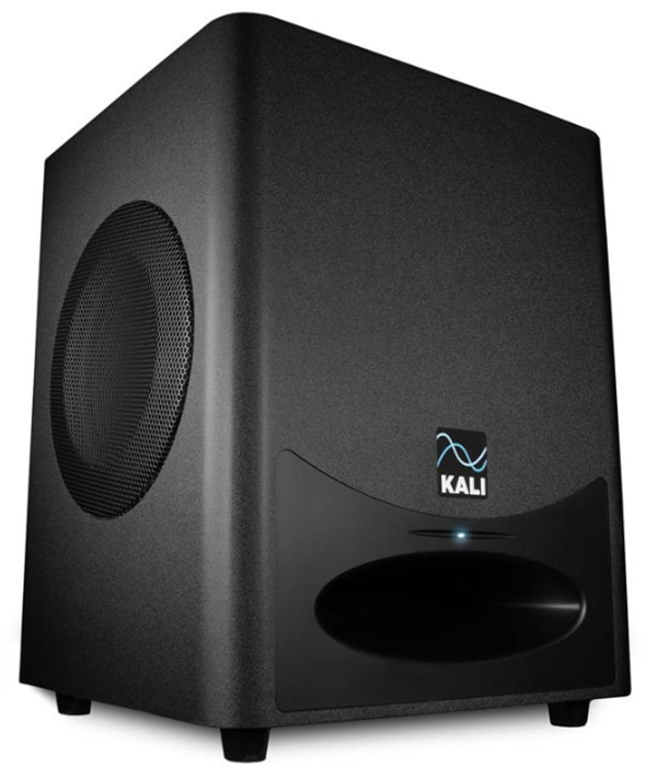Stylized three-quarter view of the Kali Audio WS-6.2 subwoofer.