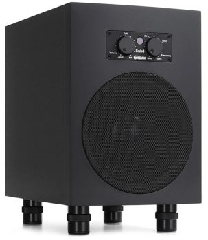 Three-quarter view of the ADAM Audio Sub8 subwoofer.