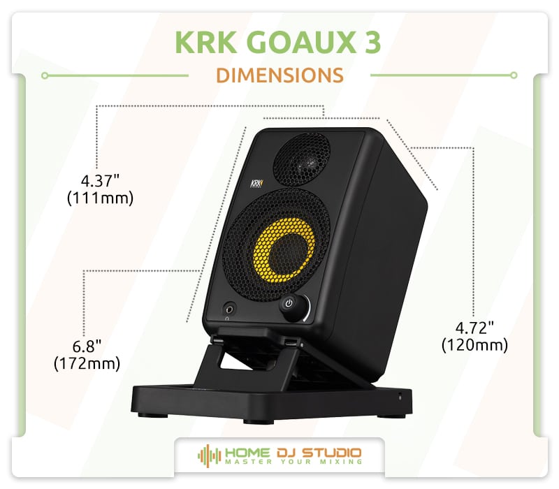 KRK GOAUX 3 Dimensions.