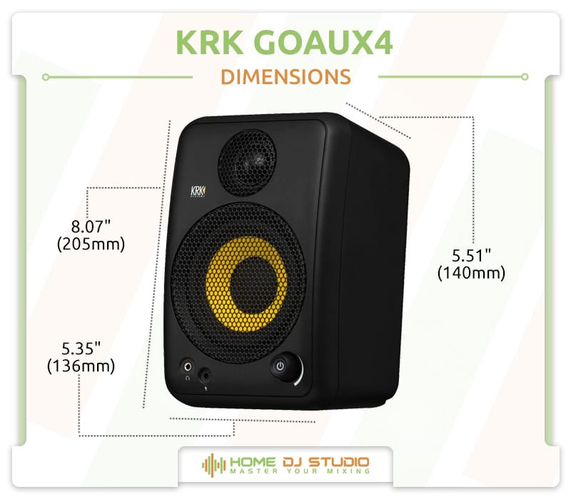 KRK GOAUX4 Dimensions.