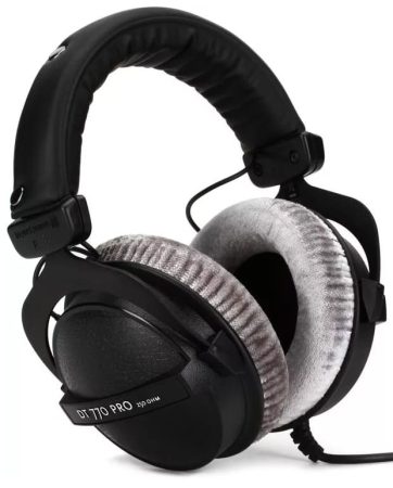 Three quarter view of the Beyerdynamic DT 770 Pro headphones