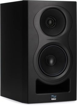Three quarter view of a Kali Audio IN-5 studio monitor.