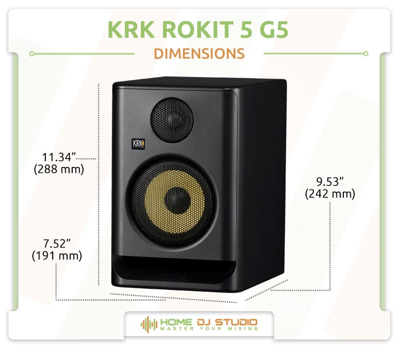 KRK Rokit 5 G5 Dimensions.