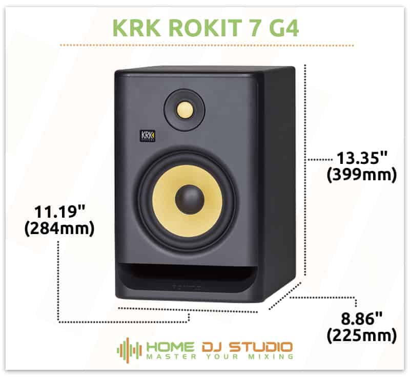KRK Rokit 7 G4 Dimensions.